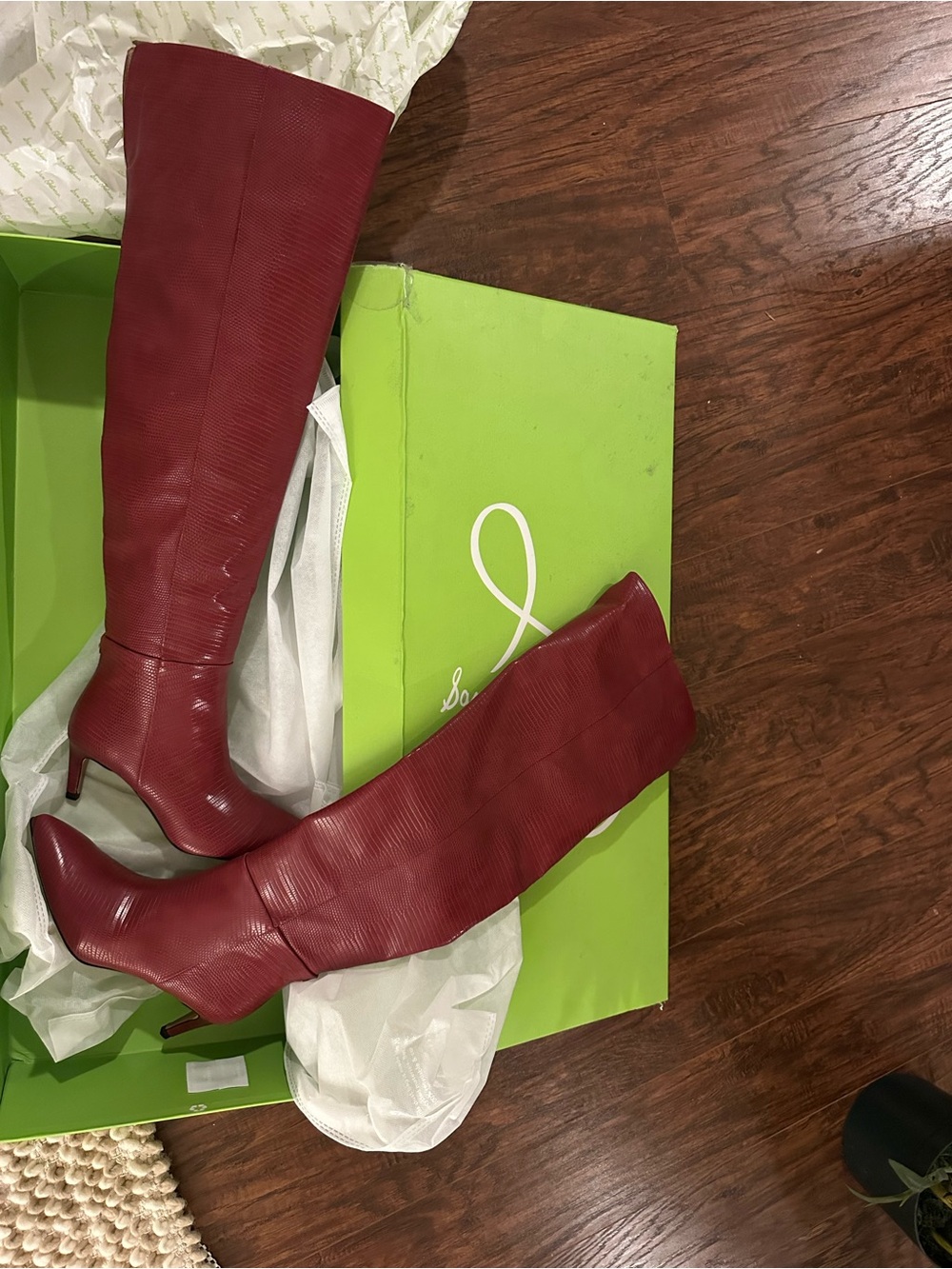 Sam Edelman Tall Red Leather Heeled Boots